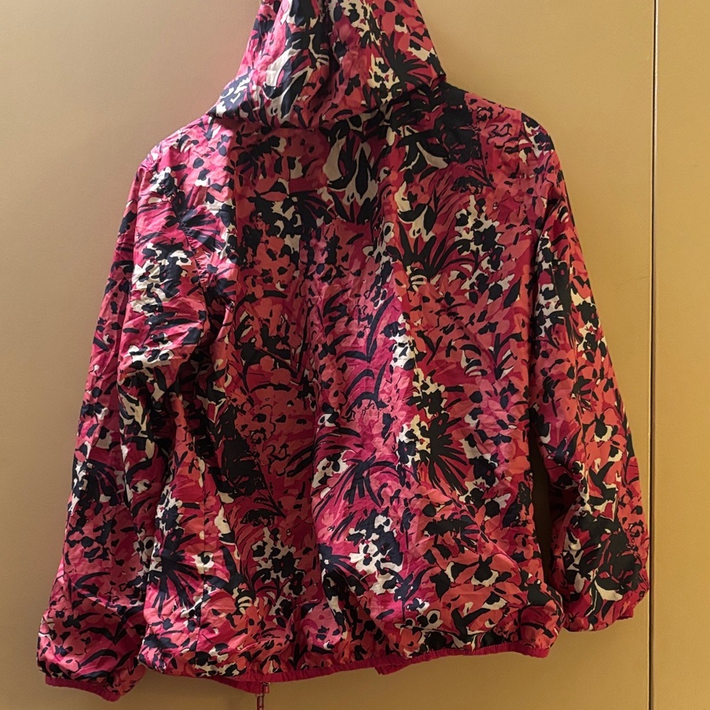 Columbia Kids Reversible Windbreaker Jacket Pink Floral Print XL 18/20 - Picture 8 of 8